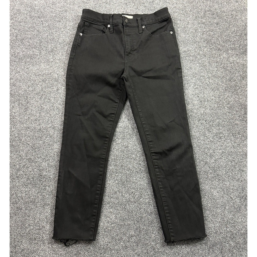 Madewell 9" High-Rise Skinny Jeans Womens 28 Black Raw Hem Grunge Goth